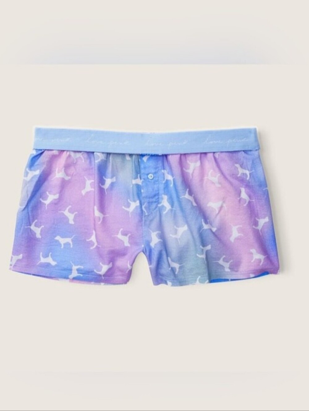 PINK Victoria's Secret Ombre Blue-Purple Pink Dog Print Sleep Shorts